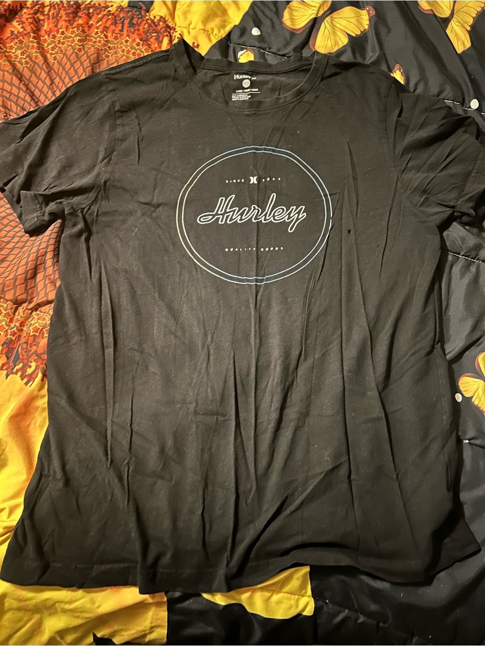 Hurley Black Short-Sleeve Tee with Circular Logo